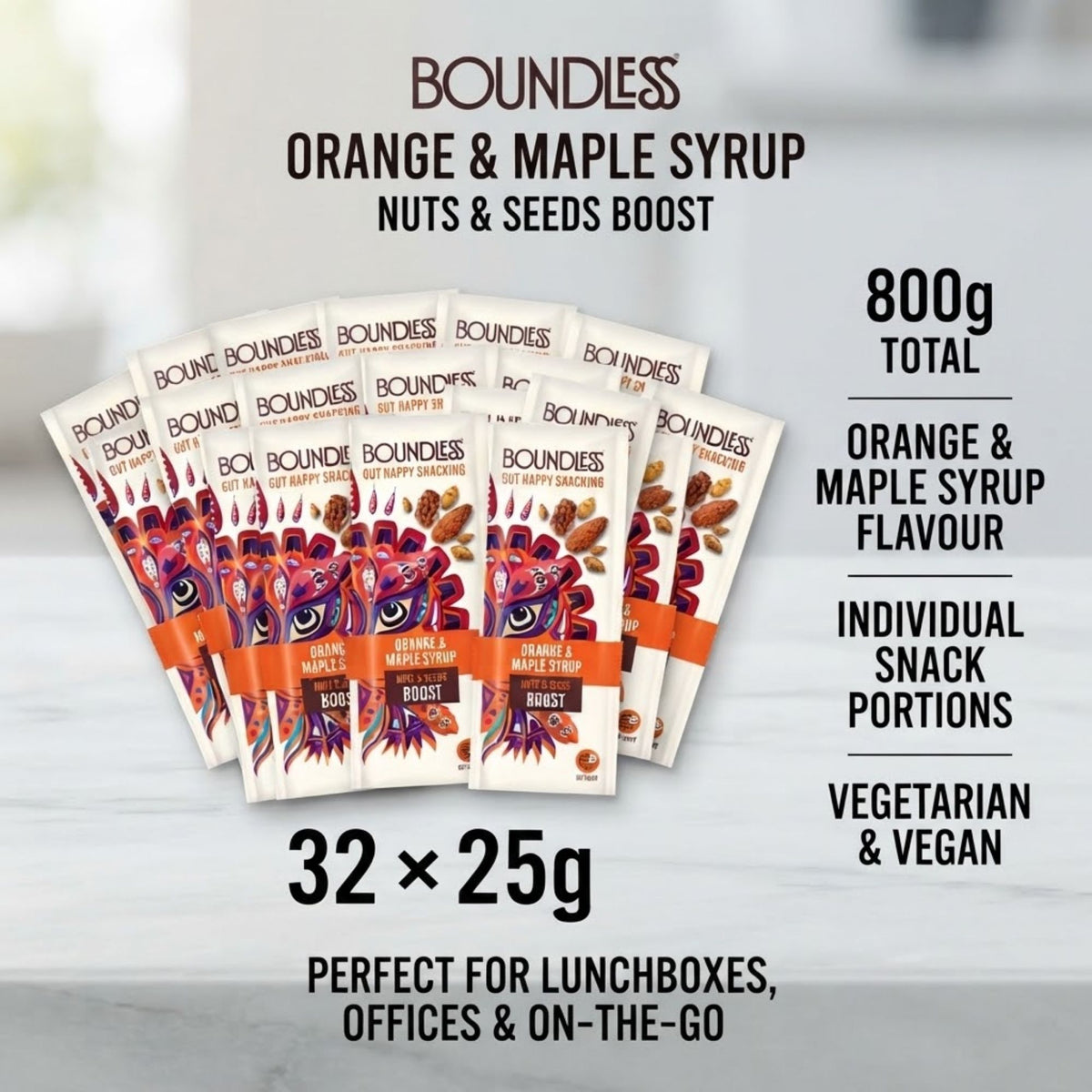 Boundless orange and maple nut snack packs