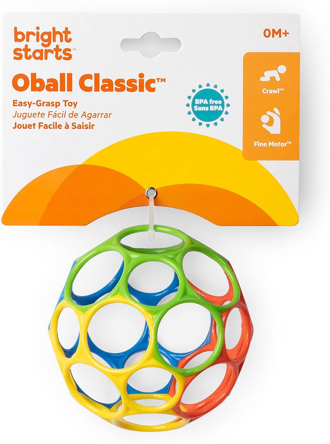 colourful baby ball toy with finger holes