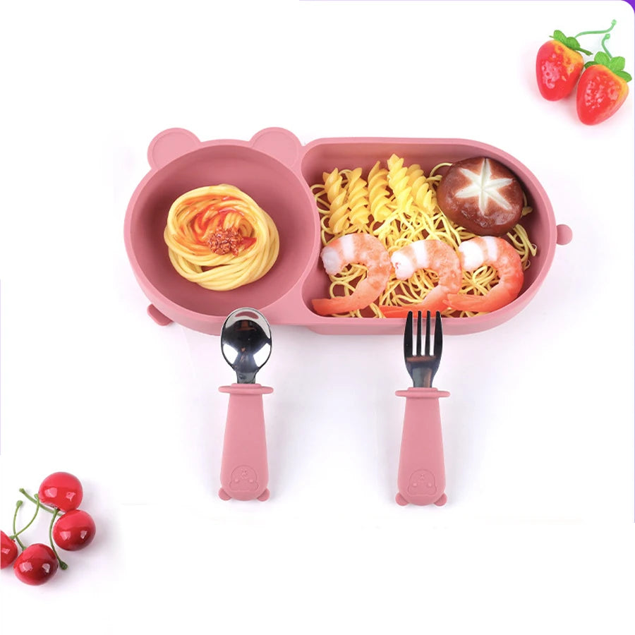 Food grade silicone bowl designed for baby-led weaning