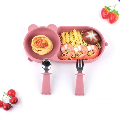 Food grade silicone bowl designed for baby-led weaning