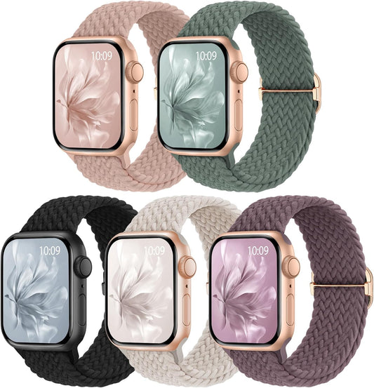 Braided elastic Apple Watch strap 5 pack set