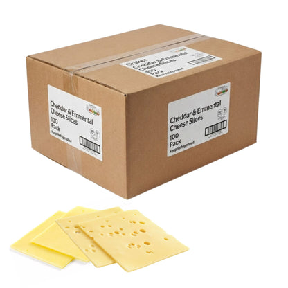 Brakes Mature White Cheddar and Emmental Cheese Slices 100 pack