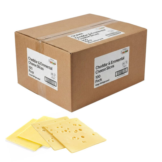 Brakes Mature White Cheddar and Emmental Cheese Slices 100 pack