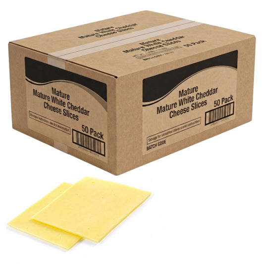Brakes Mature White Cheddar Cheese Slices 50 pack