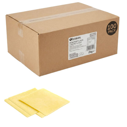 Brakes Monterey Jack Cheese Slices 2kg 100 pack