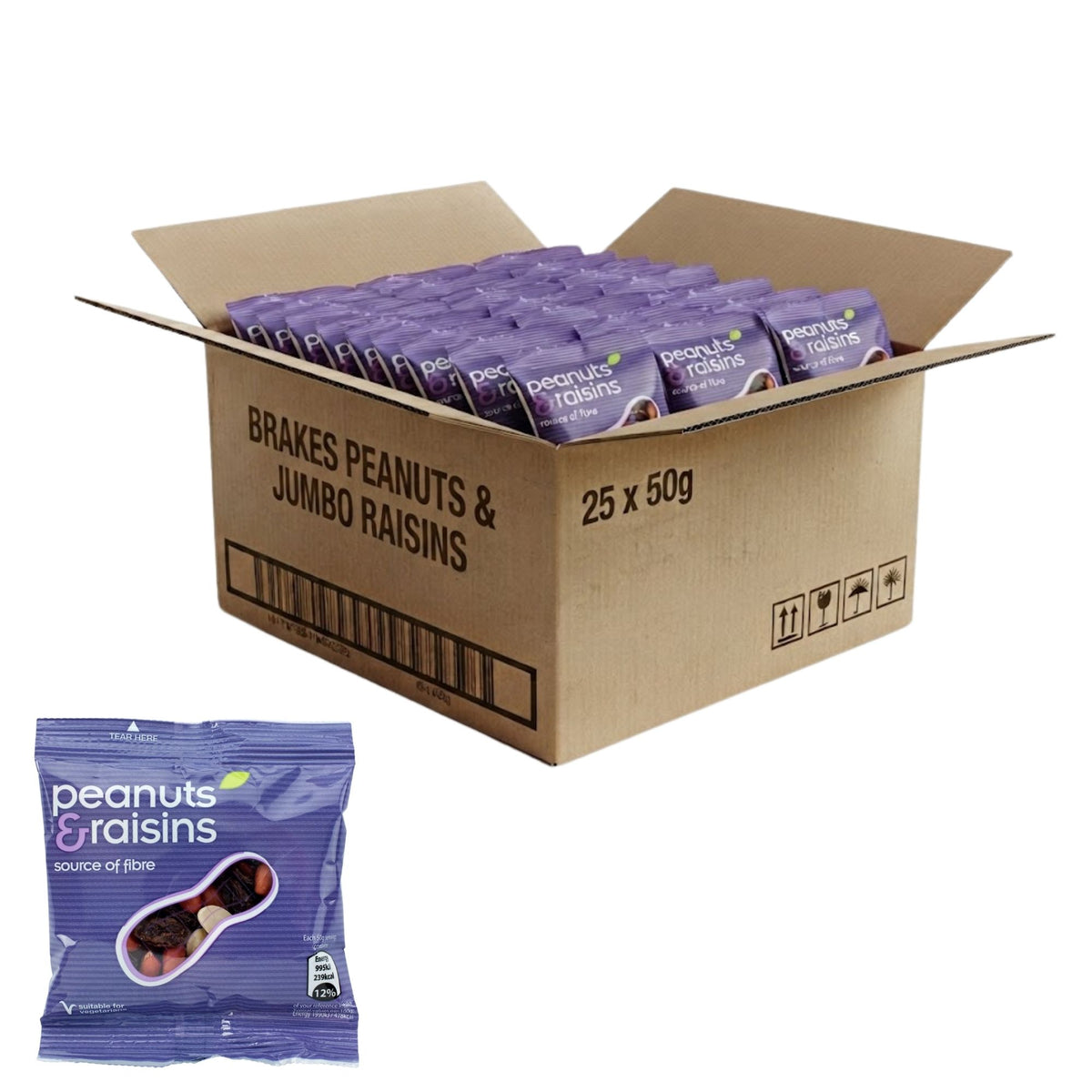 Brakes Peanuts and Jumbo Raisins 25 x 50g