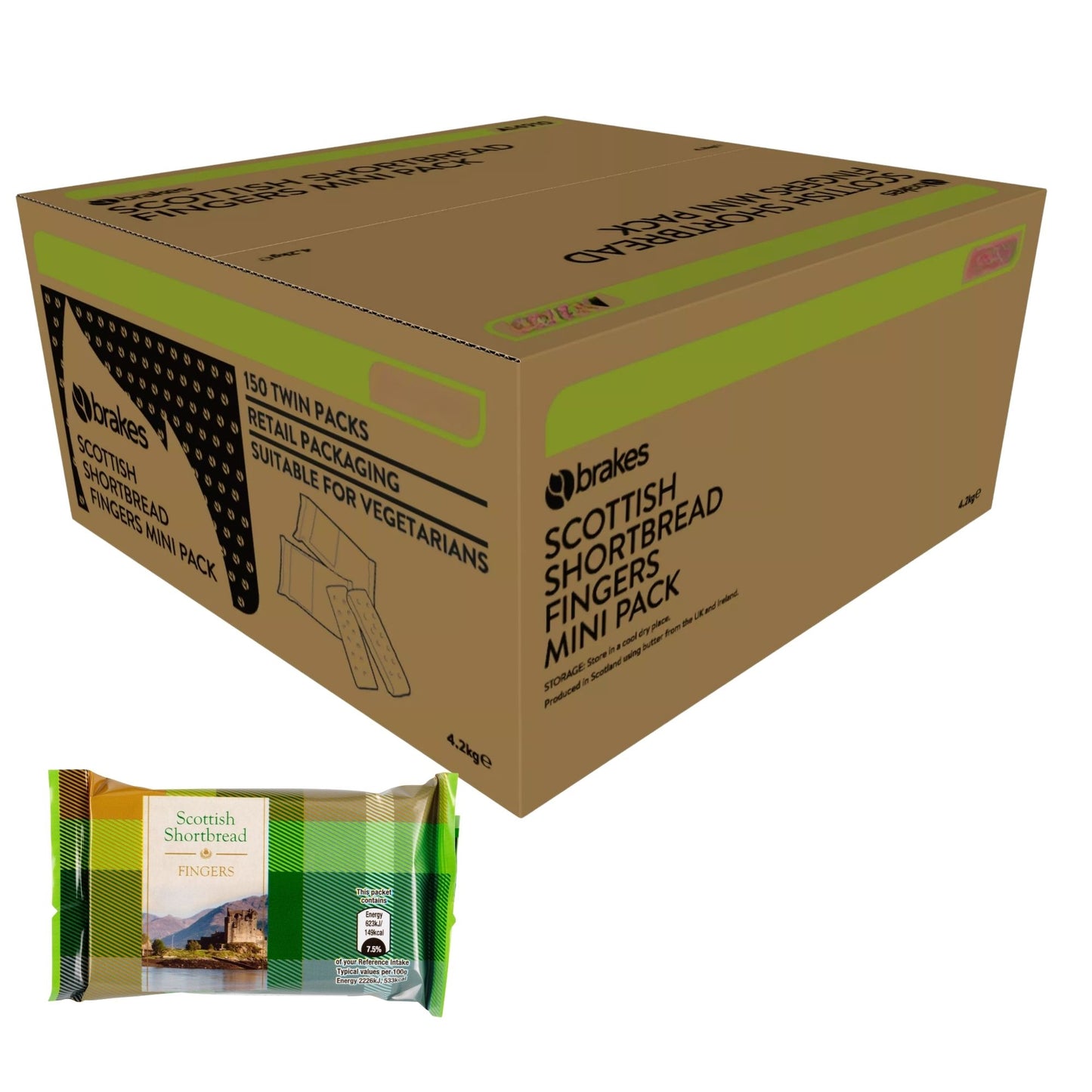 Brakes Scottish shortbread fingers 150 x 28g mini packs