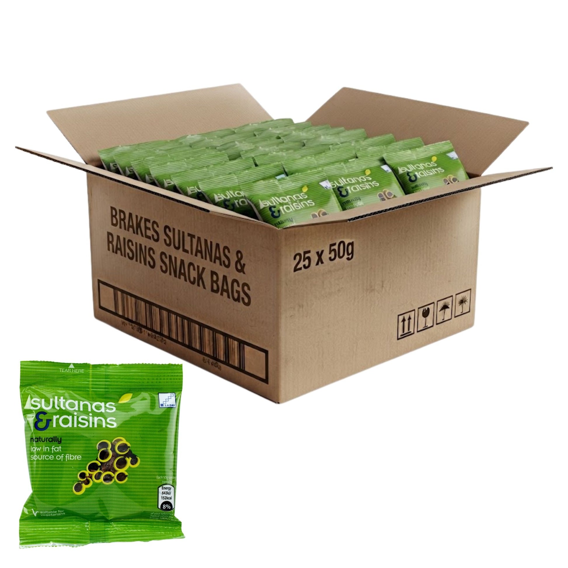 Brakes Sultanas and Raisins Snack Bags 25 x 50g