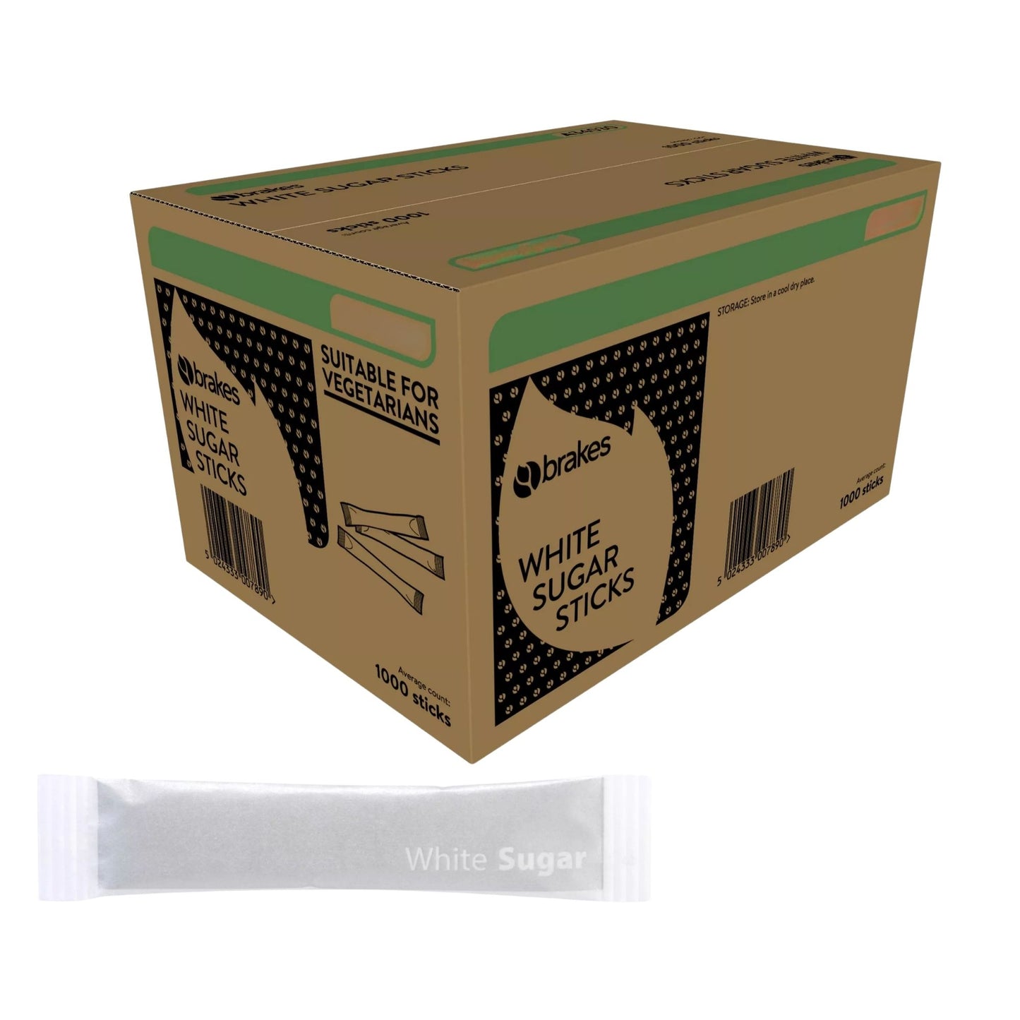 Brakes white sugar sticks 2.5g x 1000 pack