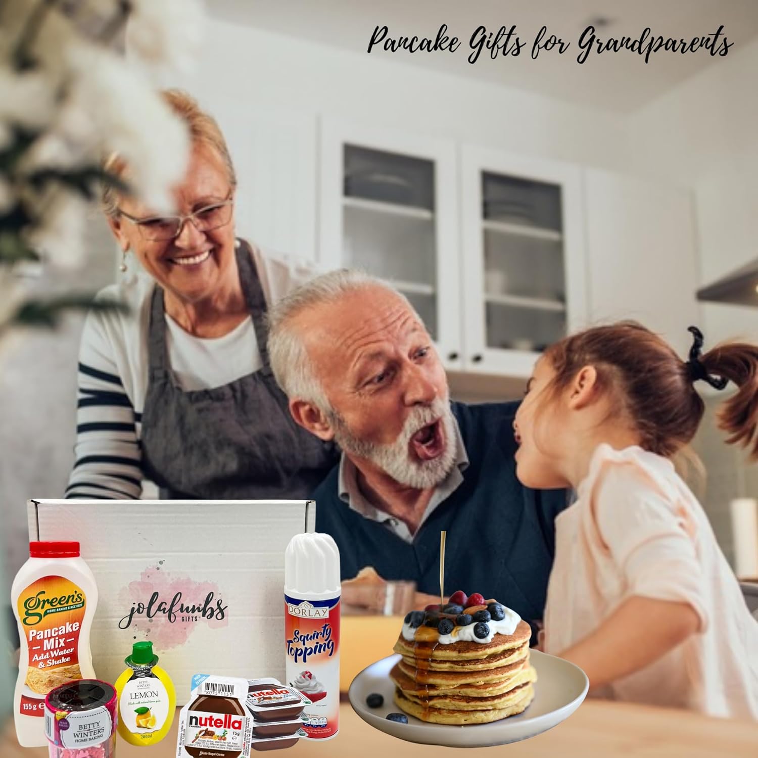 Breakfast gift box featuring pancake mix