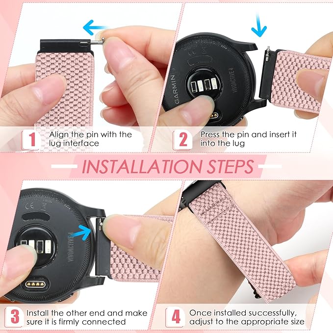 Quick release 20mm watch bands for easy installation
