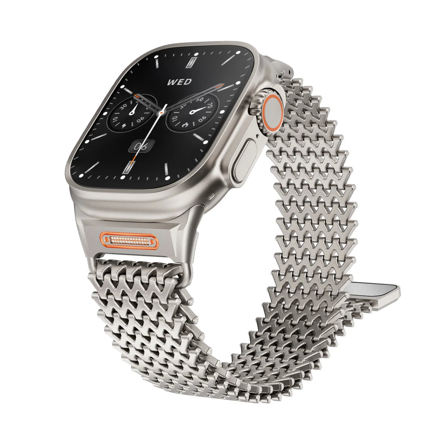 Adjustable Apple Watch Ultra metal bracelet strap