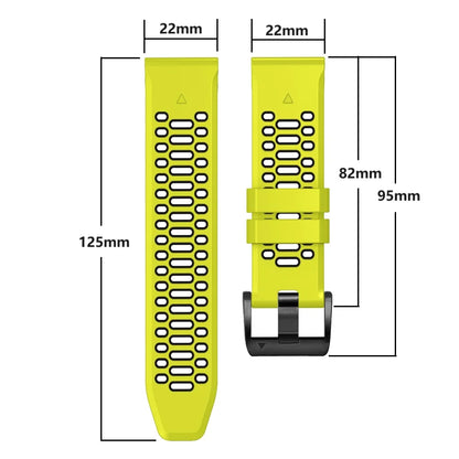Garmin breathable perforated silicone band red black 22mm 26mm