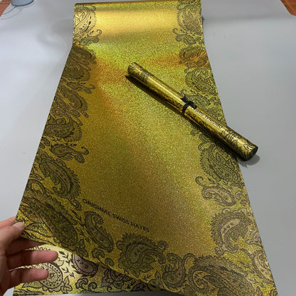 Elegant Nigerian gele headscarf with textured fabric