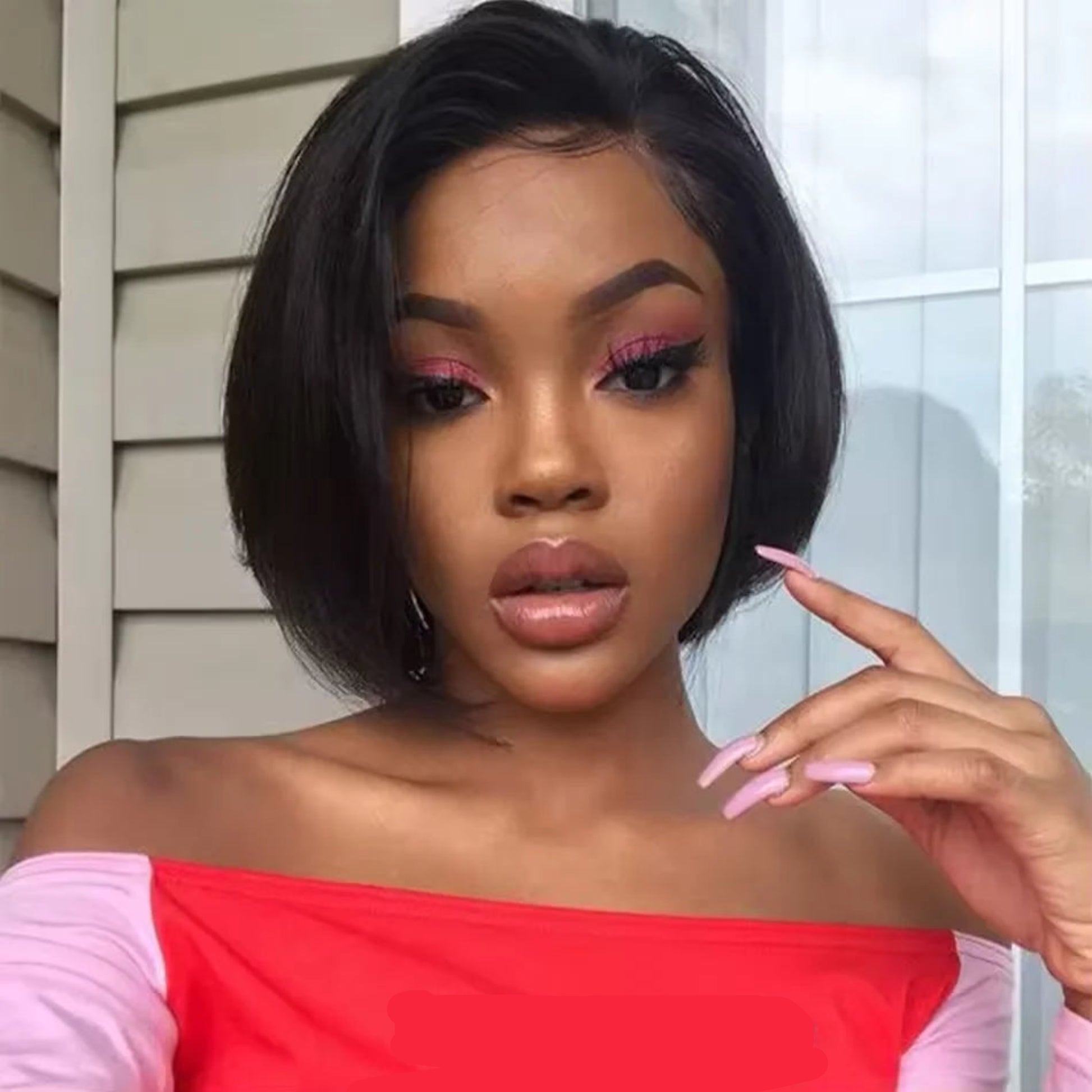 Straight pixie cut wig made from 100 percent human hair