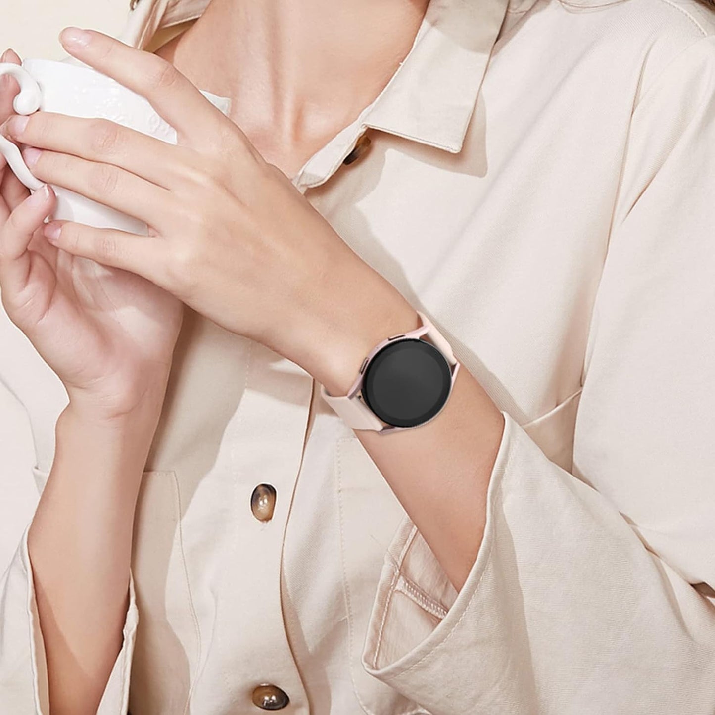 Breathable silicone replacement strap for everyday smartwatch use