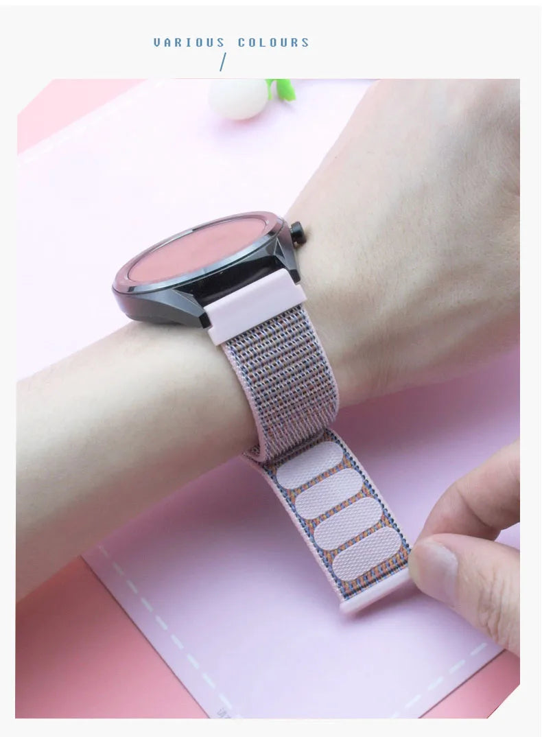 Nylon smartwatch band designed for active lifestyles