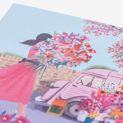  Inside view of a bright blooms trend birthday card, ideal for greeting cards near me and birthday card greeting cards.