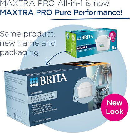 BRITA 6 pack water filter cartridges original MAXTRA PRO refills