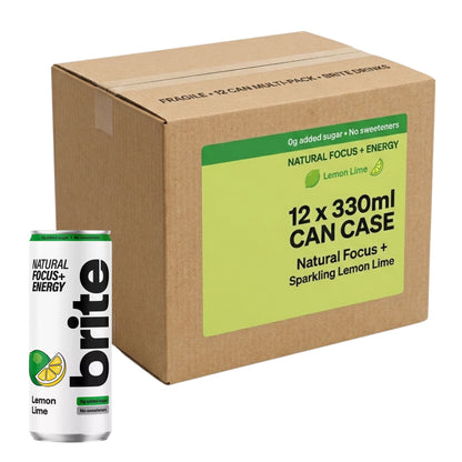 Brite Focus+ Lemon Lime energy drink 12 x 330ml cans