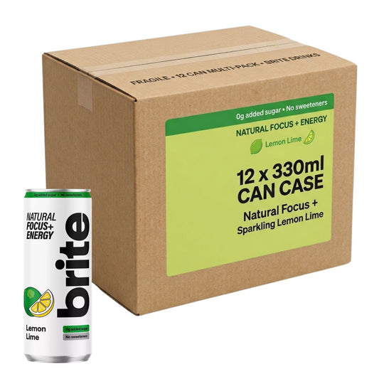 Brite Focus+ Lemon Lime energy drink 12 x 330ml cans