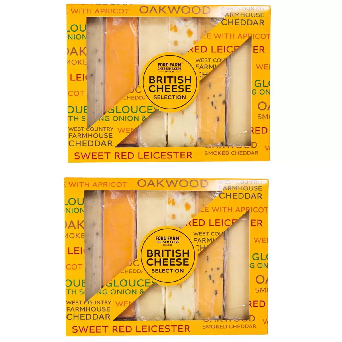 British Cheese Selection 12 x 200g with six flavoursome cheeses