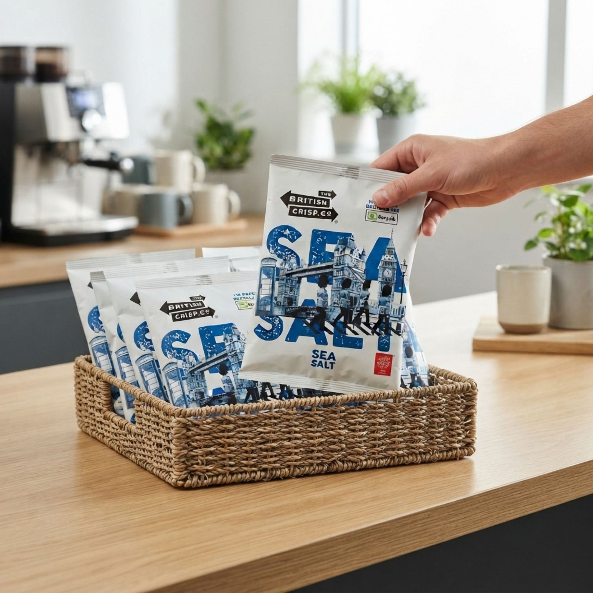 Crunchy sea salt flavoured snacks