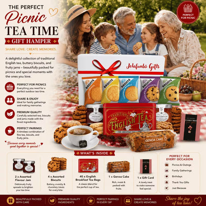 British-style tea gift box with sweet snacks