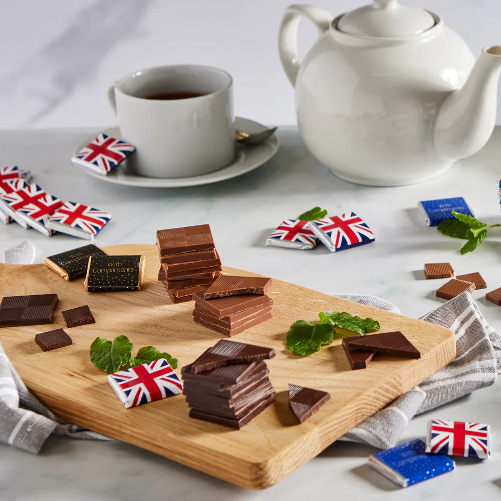 Vegetarian and gluten-free Union Jack chocolates