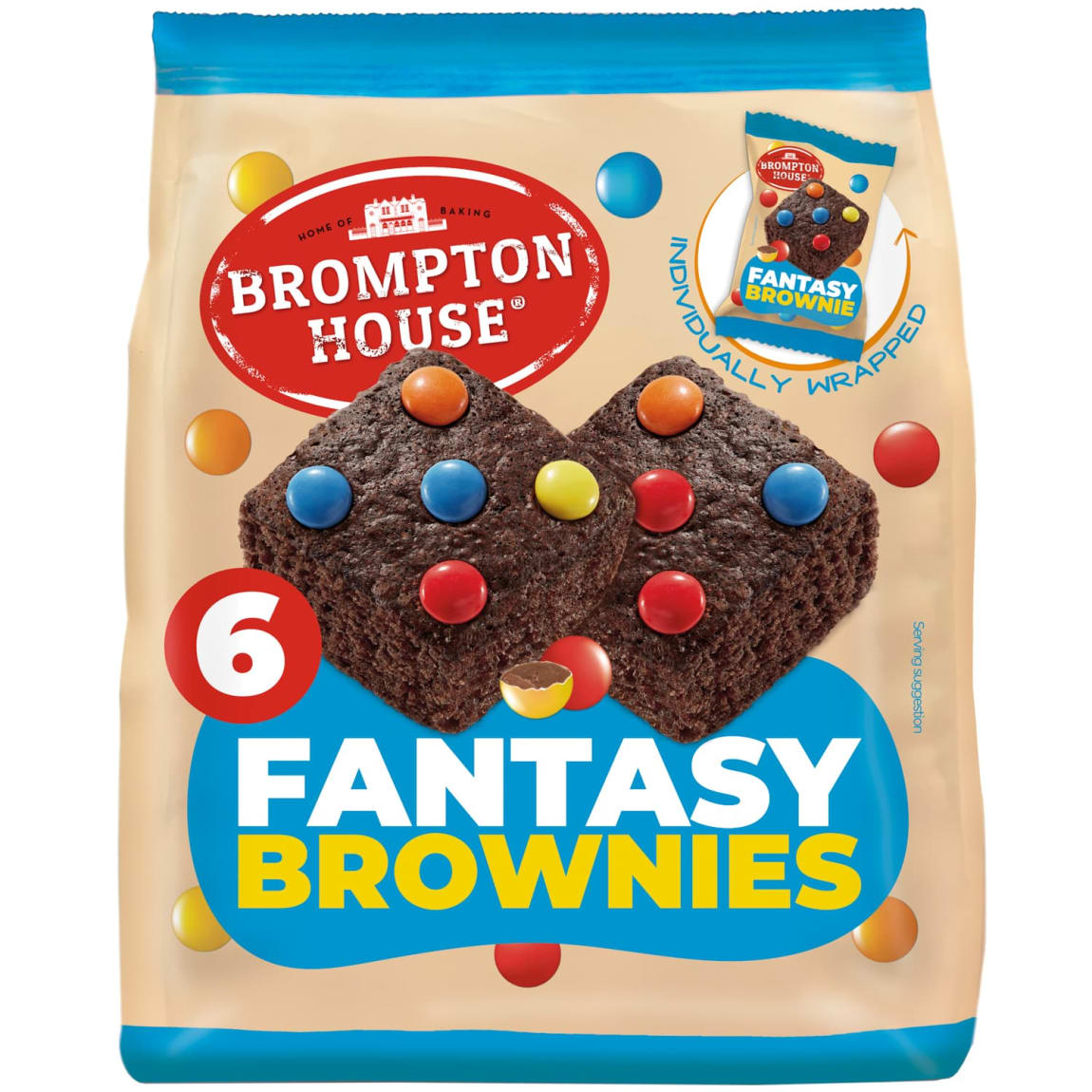 Brompton House Fantasy Brownies 6pk individually wrapped fudgy chocolate treats