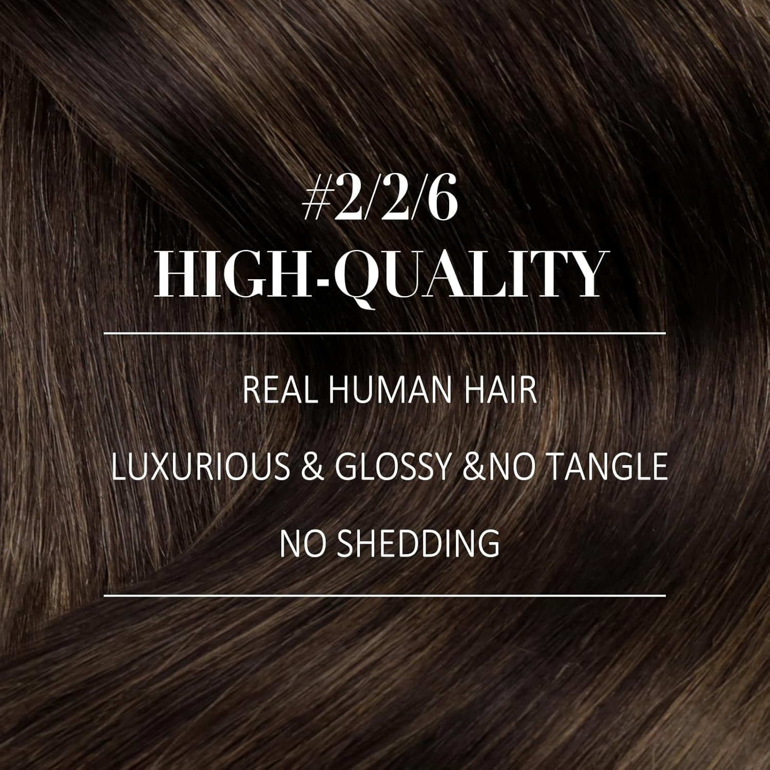 Clip in extensions with dark and medium brown highlights