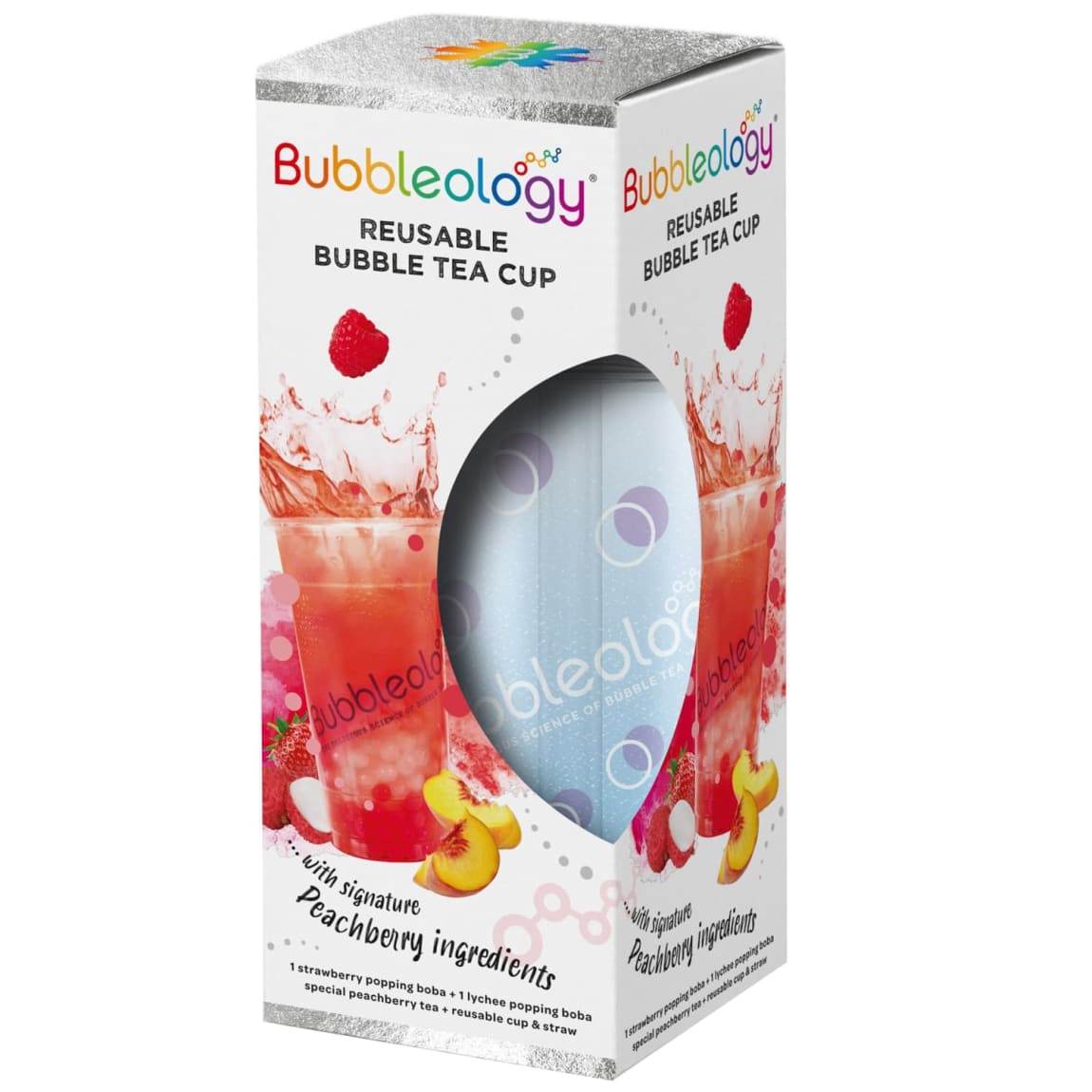 Bubbleology reusable bubble tea cup set Peachberry