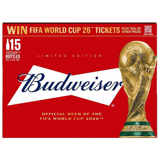 Budweiser lager beer bottles 300ml pack of 15