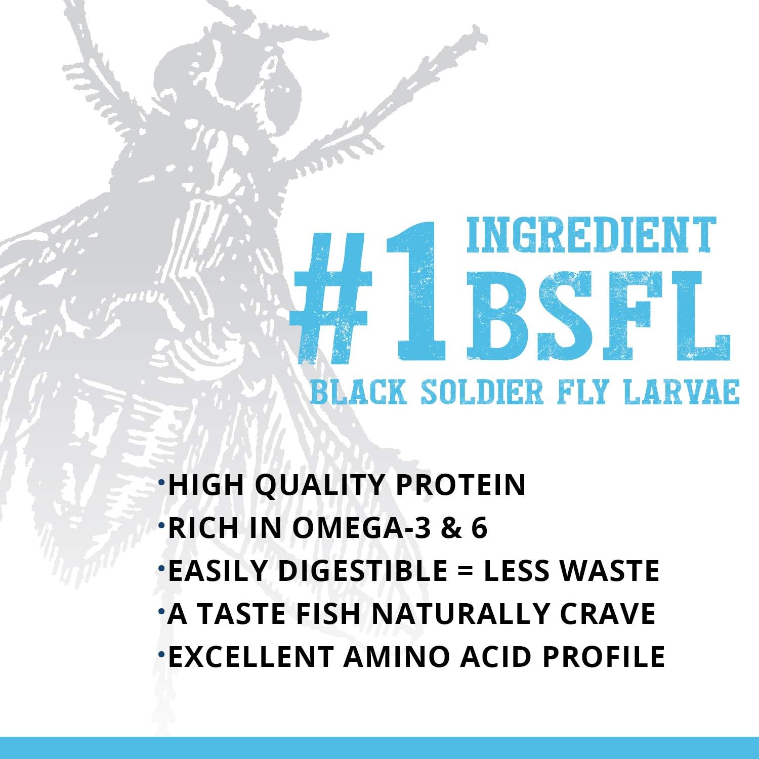 Bug Bites granules with salmon and insect larvae for fish