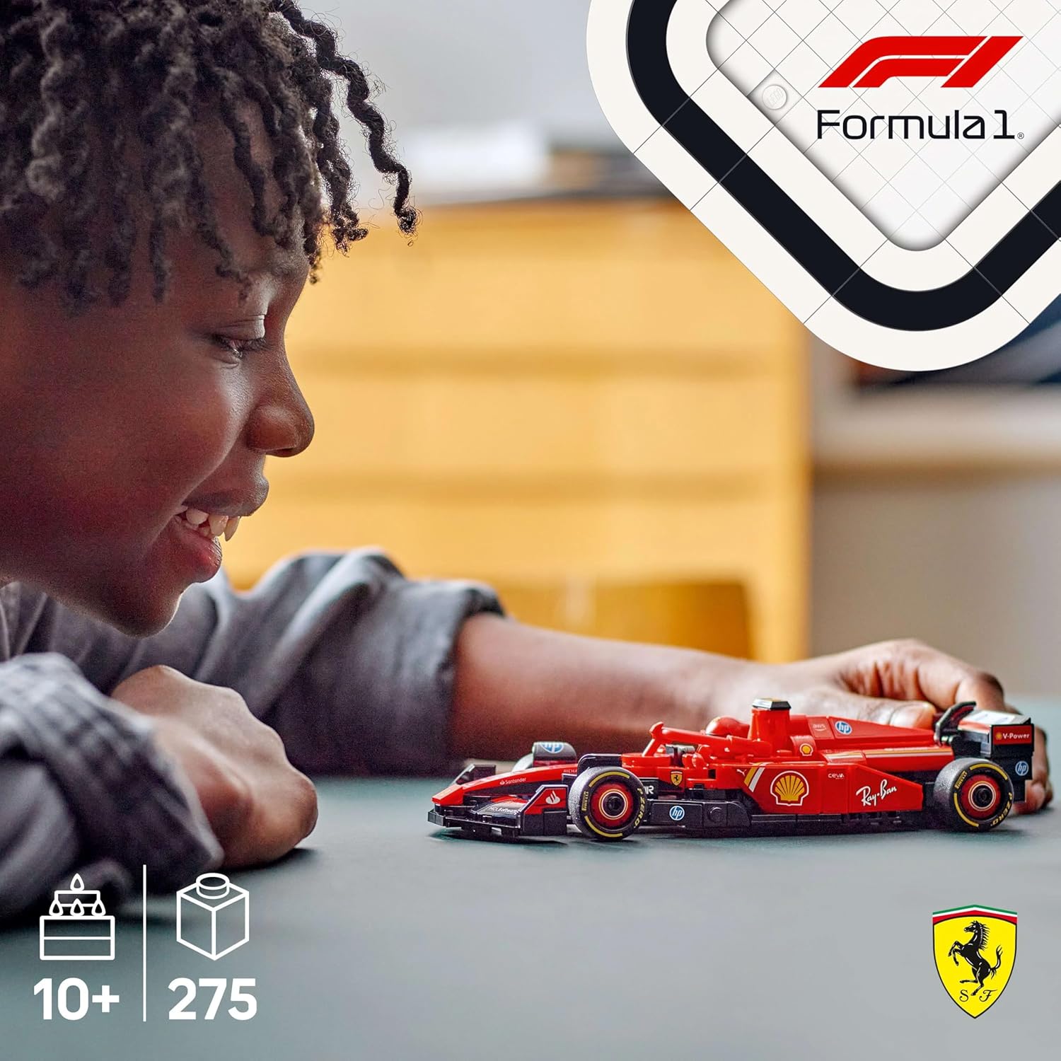 collectible f1 car model with minifigure lego sf24