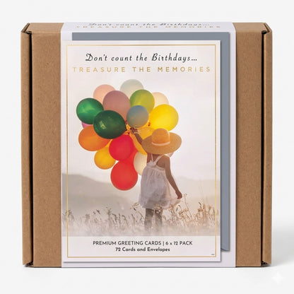 Treasure The Memories birthday cards bulk set with envelopes