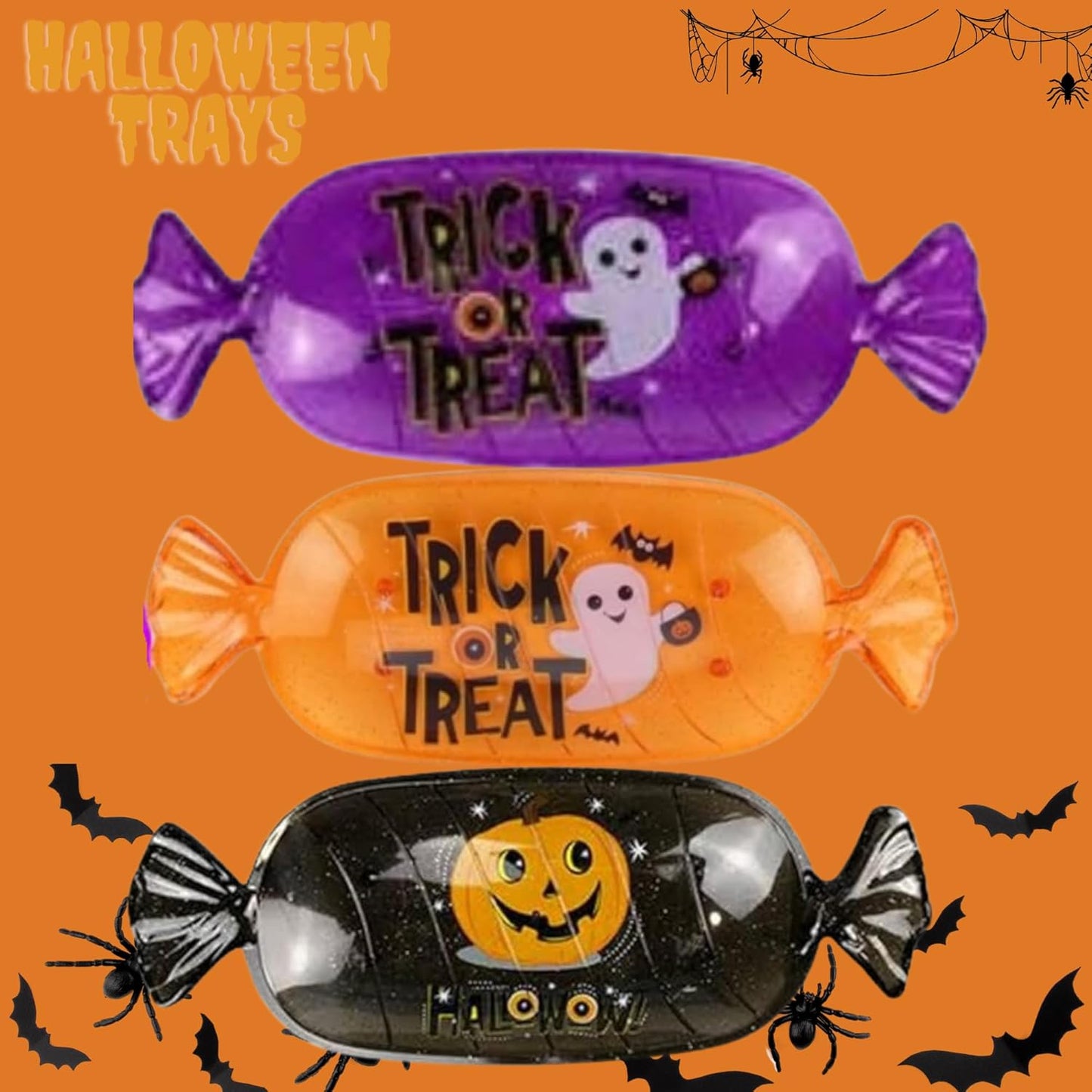 Halloween Bulk Sweets Gift Box with Starmix Gummies and Halloween-Themed Plates and Trays
