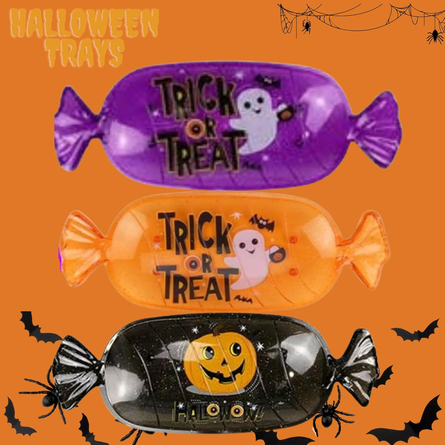 Halloween Bulk Sweets Gift Box with Starmix Gummies and Halloween-Themed Plates and Trays