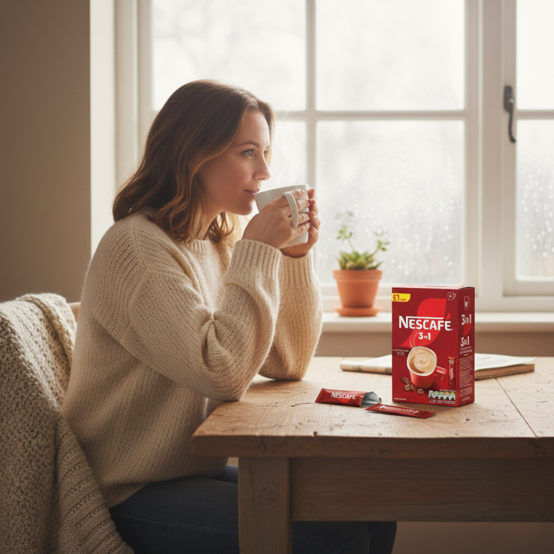 Easy prepare instant coffee sachets by Nescafé