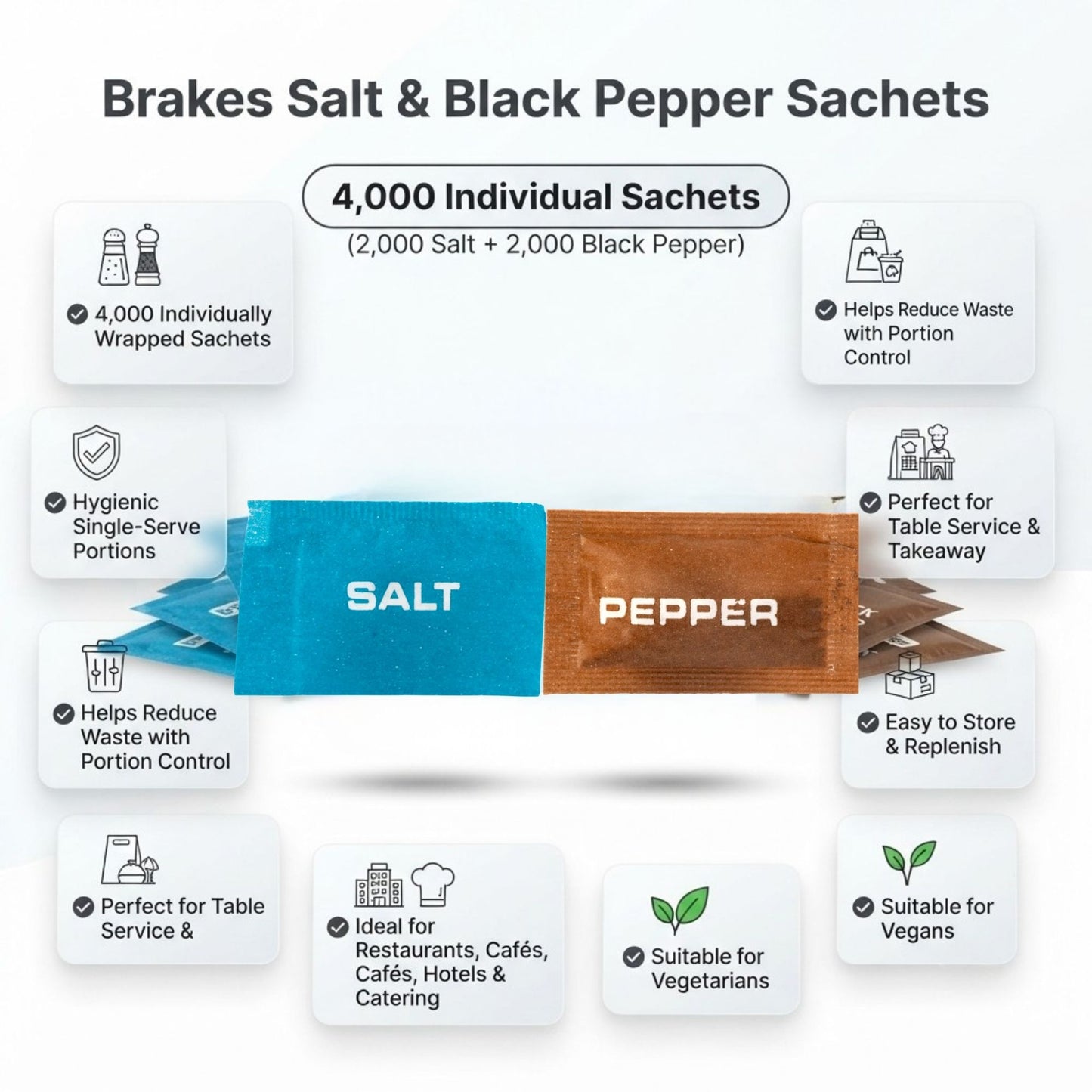 Brakes single serve salt and pepper sachets
