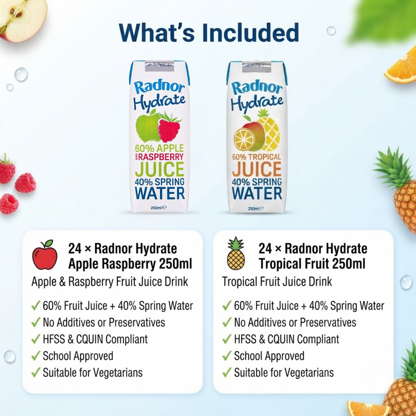 School approved fruit drinks