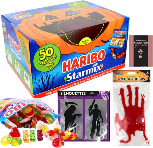 Spooky Halloween Decorations with Bloody Handprints and Zombie Silhouettes for Home Decor