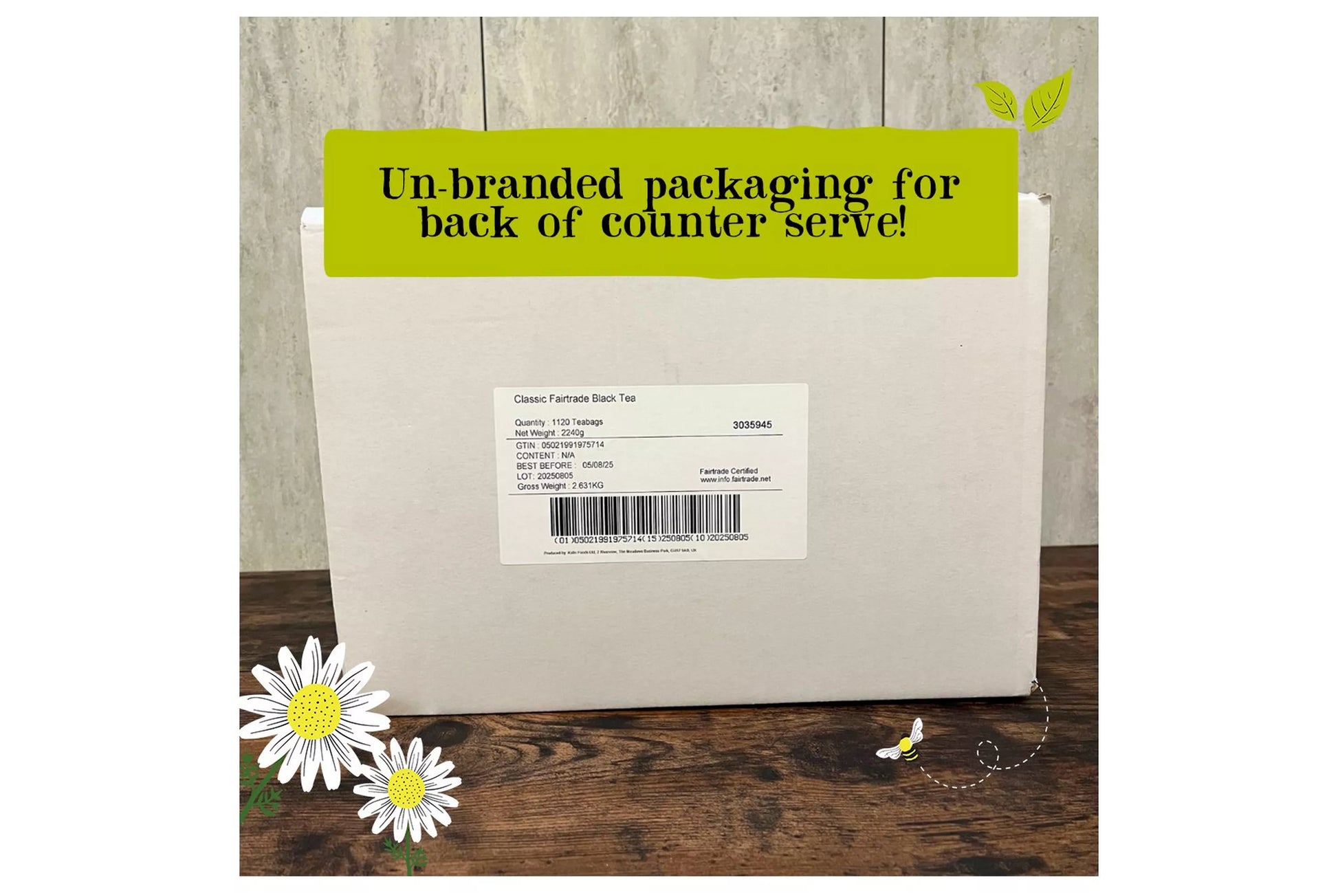 Fairtrade certified black tea bulk supply pack