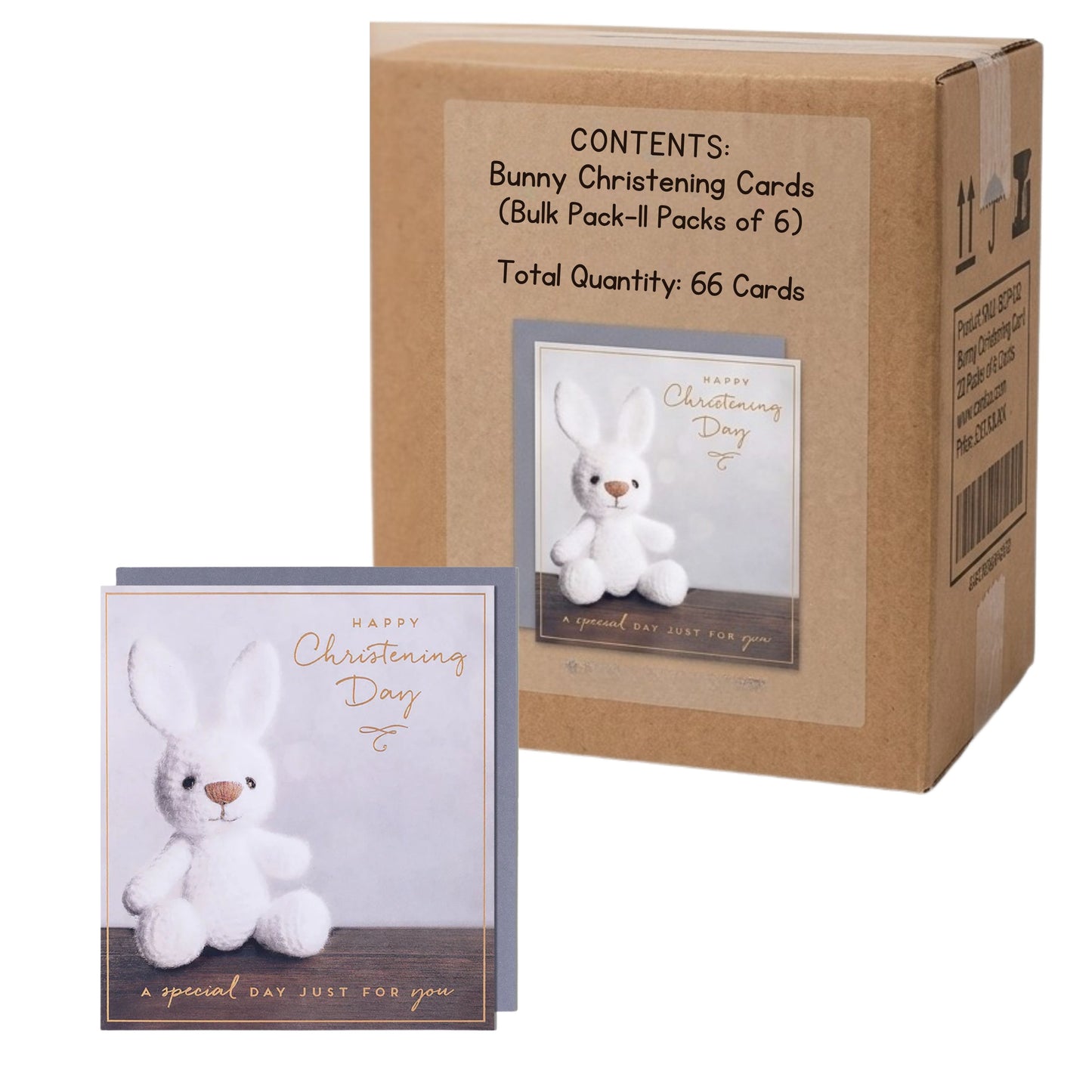 Bunny Toy Christening cards bulk 11 packs 66 total