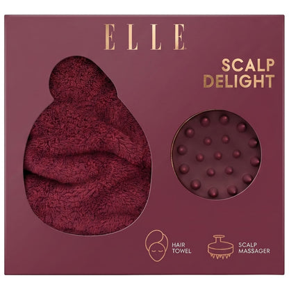Elle hair care gift set with scalp massager