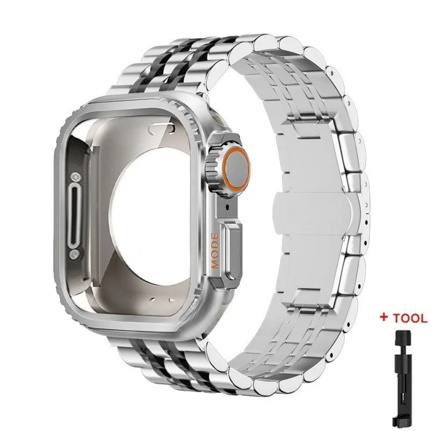 Adjustable stainless steel Apple Watch bracelet strap