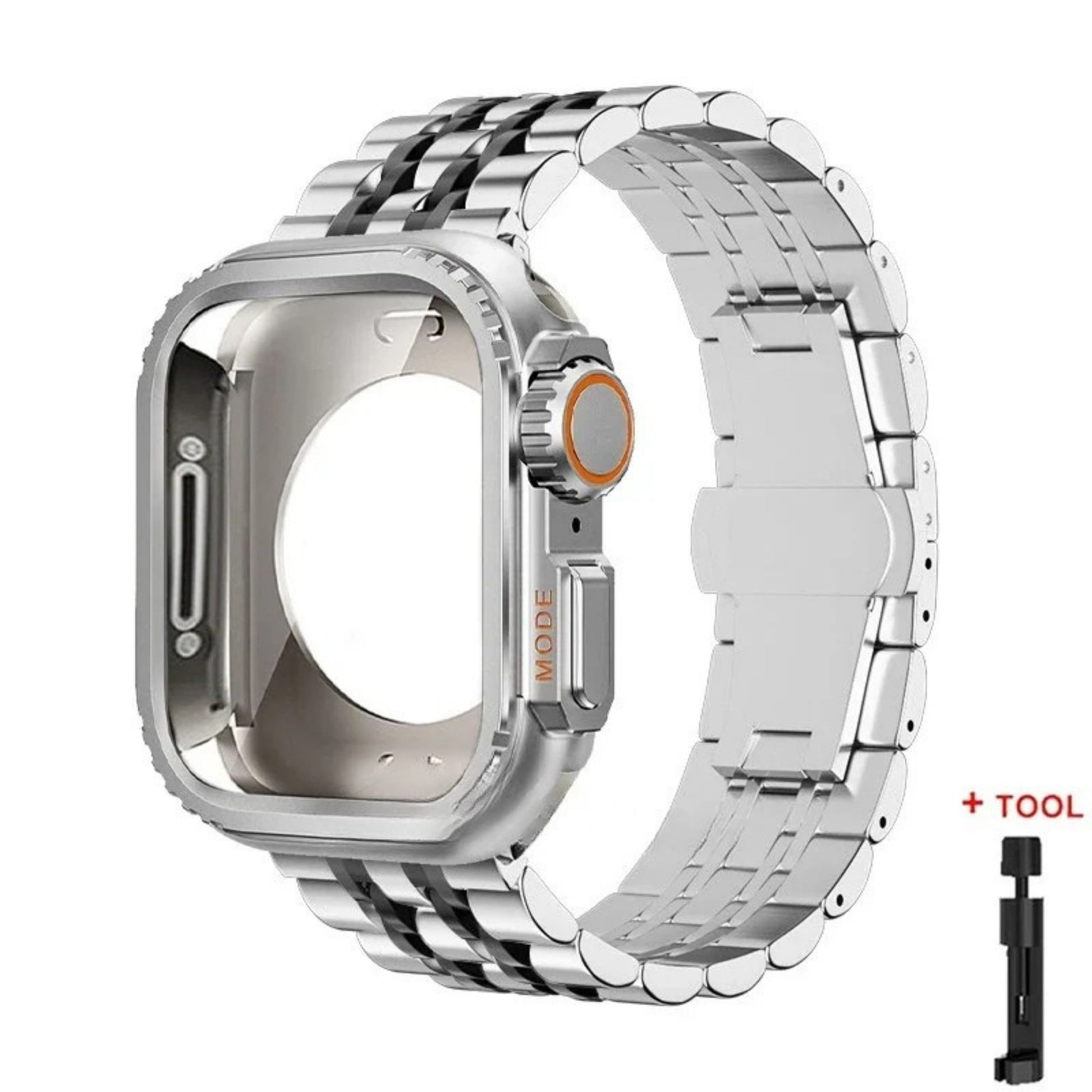 Adjustable stainless steel Apple Watch bracelet strap