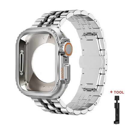 Adjustable stainless steel Apple Watch bracelet strap