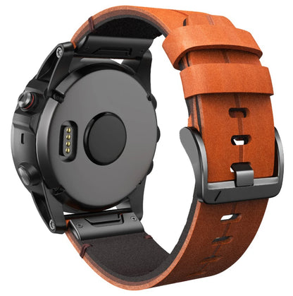 leather band 22mm Garmin Fenix 6 5 Forerunner metal clasp