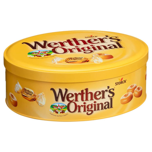 Gift tin filled with individually wrapped butter candies